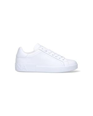 Dolce & Gabbana Premium Leather Sneakers For - White