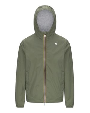 K-Way Stretch Nylon Hooded Jacket - Green