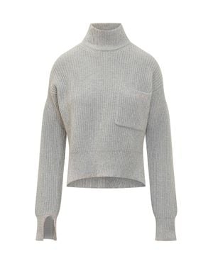 Marni High Neck Knit Sweater - Gray