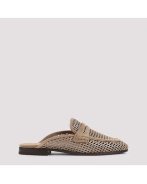 Brunello Cucinelli Suede Leather Mules - Brown