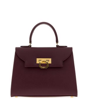 Carbotti Loren Leather Handbag 25 Cm X 19 Cm X 10 Cm With Shoulder Strap - Purple