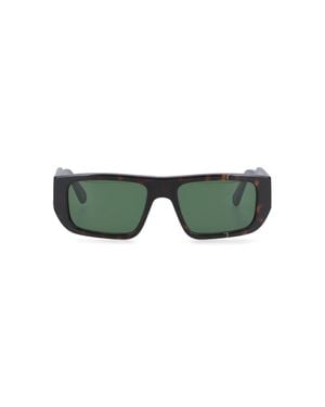 Facehide Rectangular Acetate Sunglasses - Green