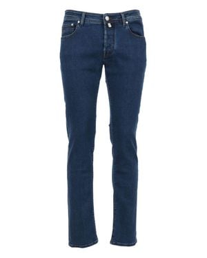 Jacob Cohen Stylish Five-Pocket Jeans With Contrast Stitching - Blue