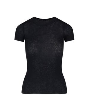 James Perse Fitted Ribbed Crewneck T-Shirt - Black