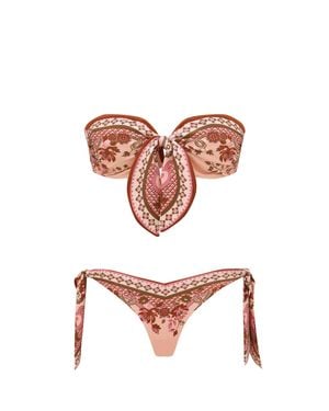 Zimmermann Mini Adjustable Bikini With Boning And Signature Back Closure - White