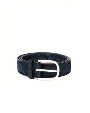 Orciani Textured Leather Belt For - Blue