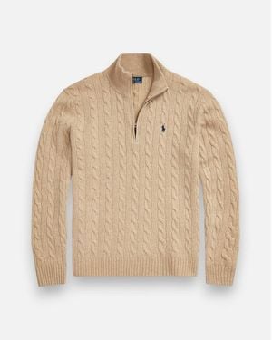 Polo Ralph Lauren Ls Cable Knit Long Sleeve Pullover - Natural