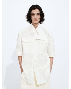 Bottega Veneta Cotton Short Sleeve Shirt With Button Closure - White