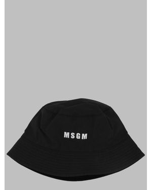 MSGM Boys' Cotton Cloche Hat - Black