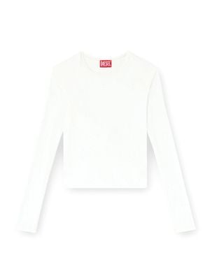 DIESEL Two-Layer Long-Sleeve Top With Embroidered D Logo - White