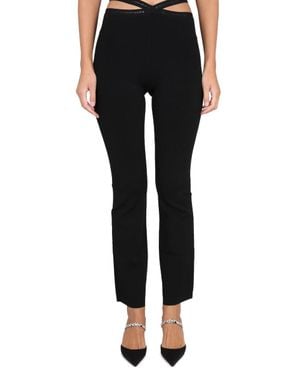T By Alexander Wang Cross Leggings With Logo - Black