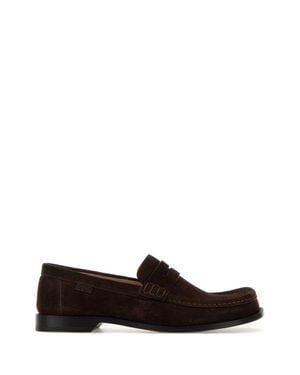 Loewe Dark Suede Campo Loafers - White