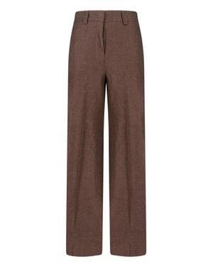 Incotex Tailored Straight-Leg Linen Pants - Brown