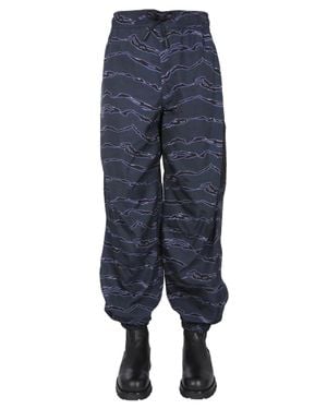 Marcelo Burlon Jogging Pants With Camou Print - Blue