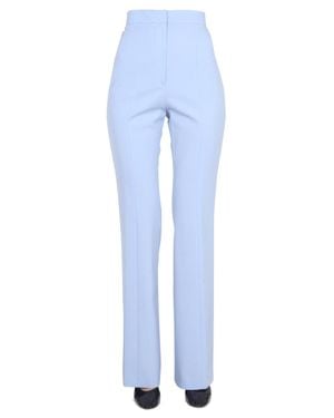 Patou Essential Wool Pants With Hook And Eye Closure - Blue