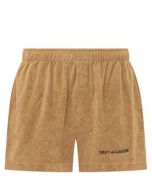 GALLERY DEPT. Stylish Mini Shorts With Unique Logo Design - Natural