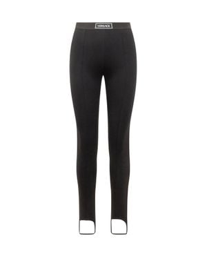 Versace Mini High-Waisted Jersey Leggings - Black