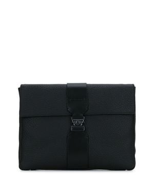 Piquadro Leather Mini Pouch Clutch - Black