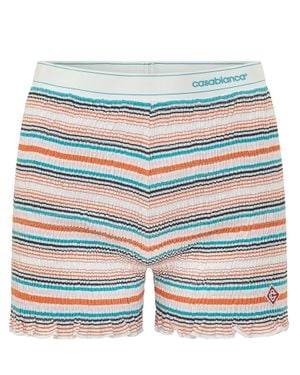 CASABLANCA Shirred Mini Shorts - Blue