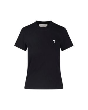 Ami Paris Cotton T-Shirt For - Black