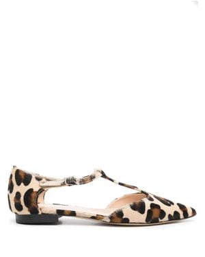 P.A.R.O.S.H. Pointed Ballerina Shoes For - Brown