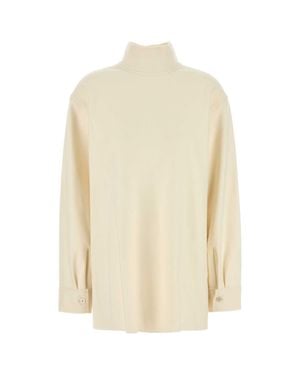 Jil Sander Cream Wool Blend Blouse - White