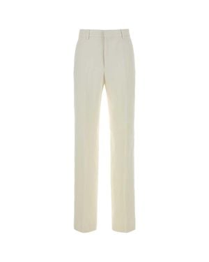 Ami Paris Viscose-Linen Blend Pant For - White