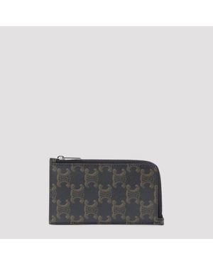 Celine Long Zip Card Holder - Black