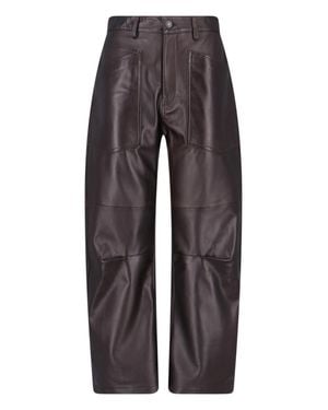Nili Lotan 100% Lamb Leather Pants - Gray