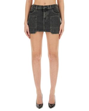 Helmut Lang Solid Mini Skirt - Black