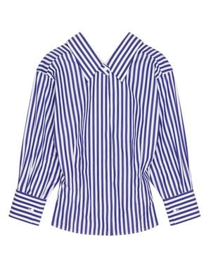 Givenchy Long-Sleeved Striped Cotton Poplin Shirt - Blue