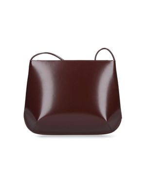 Faune Faux-Plaid Mini Calf Leather Bag With Ecolining - Brown