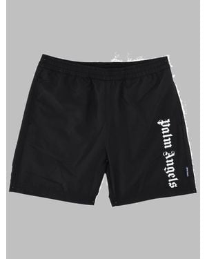 Palm Angels Mini Overlogo Long Shorts For Boys - Black