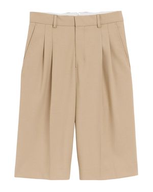 Ami Paris Wool Bermuda Shorts - Natural