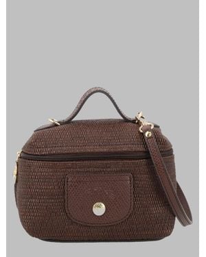 Longchamp Mini Woven Top Handle Crossbody Bag - Brown