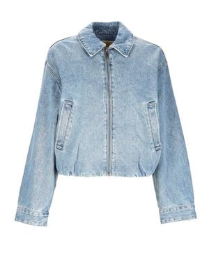 MICHAEL Michael Kors Denim Bomber Jacket - Blue