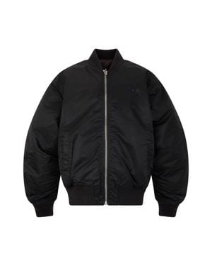 DIESEL Bomber Jacket With Center Zip - Black
