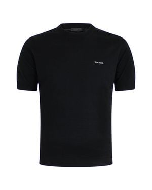 Prada Cotton Crewneck T-Shirt - Black