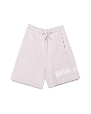 Palm Angels Fleece Girl Short Logo - Pink