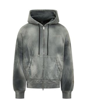 Amiri Mini Bones Graphic Hoodie With Pouch Pocket - Gray