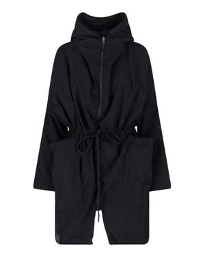 Kimonorain Hooded Zip Front Rain Jacket With Drawstring Waist - Blue