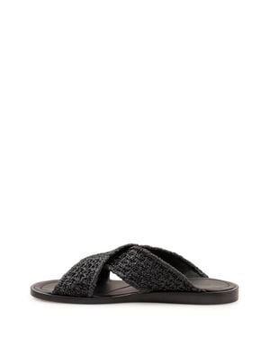Dolce & Gabbana Raffia Detail Sandal - Black