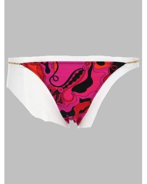 PUCCI Printed Bikini Bottom With Chain Detail - Gray