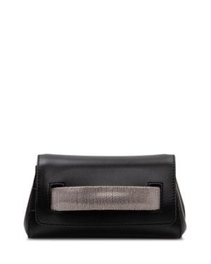 Orciani Mini Chain Handle Clutch Bag - Black