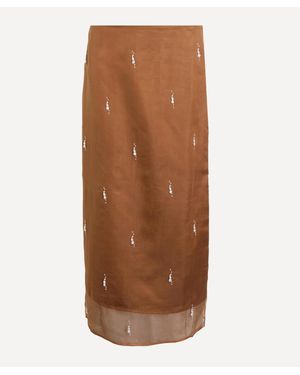 Rohe Embellished Double Layered Mini Skirt - Brown