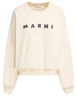 Marni Logo Crewneck Sweatshirt - Natural