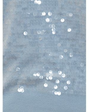 Semicouture Celeste Sequin Knit Sweater - Blue