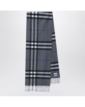 Burberry Check Cashmere Scarf - Gray