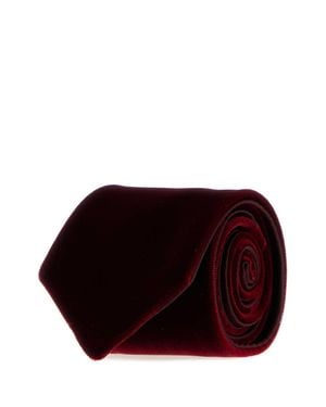 Giorgio Armani Burgundy Stretch Velvet Tie - Red