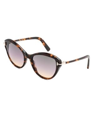 Tom Ford Ft0850 Sunglasses Colored Havana Gradient Smoke (S) - Multicolor